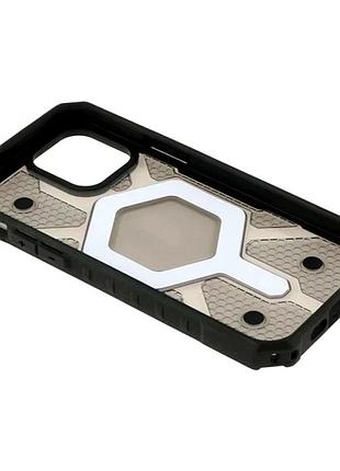 Чехол tpu+pc armorhex magnetic case для iphone 12 pro max противоударный прозрачный черный с защитой камеры 5