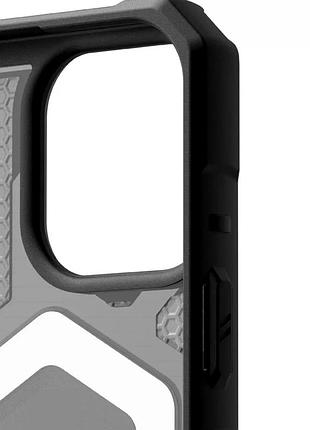 Чехол tpu+pc armorhex magnetic case для iphone 12 pro max противоударный прозрачный черный с защитой камеры 9