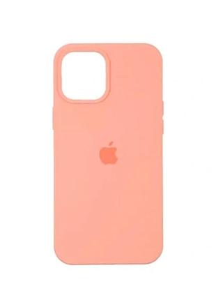 Чехол силиконовый silicone case full size для iphone 12 pro max с микрофиброй внутри защитный цвет 67.grepefruit