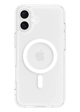 Чохол tpu+pc ultra hybrid з magsafe для iphone 16 прозорий із захистом камери