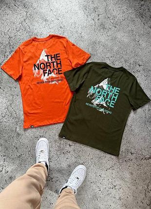 Футболка the north face , помаранчева футболка тнф