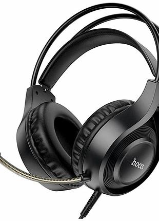Игровые наушники hoco w106 tiger черный 270г с микрофоном и кабелем 1.8м для комфортного погружения в игры