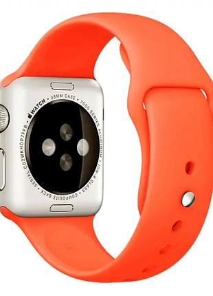 Ремешок sport band для apple watch 42 44 45 49 мм силиконовый легкий прочный для спорта оранжевый