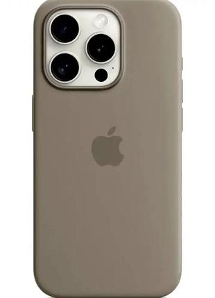Чехол силиконовый для iphone 15 plus серый защита от падений и царапин с микрофиброй внутри