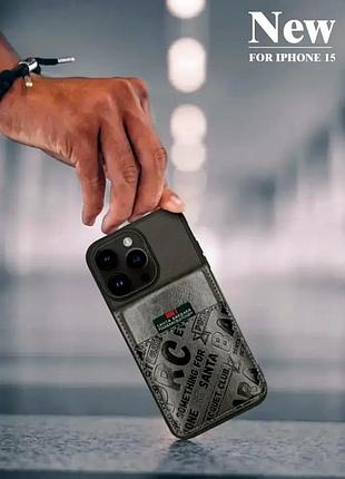 Чохол шкіряний для iphone 15 plus чорний захист від ударів і подряпин для надійного використання