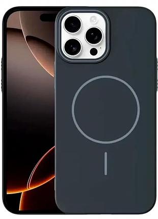 Чехол силиконовый для iphone 15 pro противоударный с magsafe серый защита от ударов и царапин