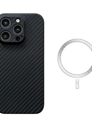 Чехол противоударный kevlar для iphone 15 pro силиконовый защита от ударов с magsafe