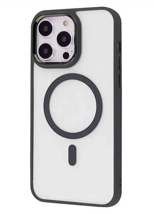 Чохол силіконовий для iphone 14 pro max сірий захист від ударів і падінь з magsafe