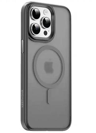 Чехол силиконовый для iphone 15 pro max защитный с magsafe матовый с микрофиброй внутри