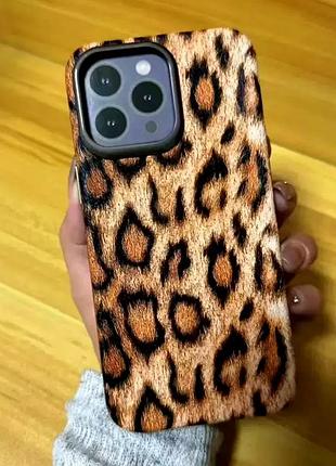 Чохол протиударний для iphone 14 pro max леопардовий захист від ударів і подряпин