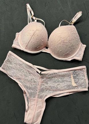 Комплект білизни бюстгальтер/трусики victoria’s secret оригінал розмір 34а