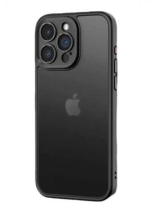 Чехол противоударный для iphone 15 pro черный защита от падений с защитой объектива камеры