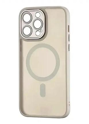 Чехол противоударный для iphone 15 pro max матовый серый с поддержкой magsafe защита от ударов и царапин