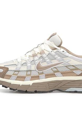 Стильные кроссовки nike p-6000 grey brown beige