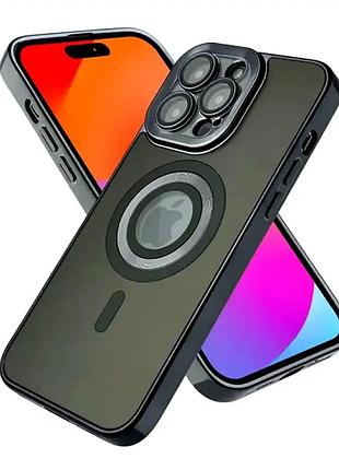Противоударный чехол electroplate matte для iphone 16 черный защита от ударов и царапин