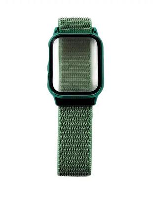Ремешок nylon для apple watch 40 мм активный отдых нейлон защитный чехол зеленый