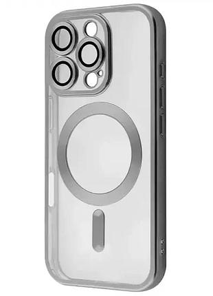 Противоударный чехол для iphone 16 plus серый с поддержкой magsafe защита от ударов и царапин