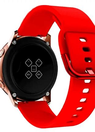 Силиконовый ремешок 20 мм универсальный для смартчасов amazfit gts gtr huawei gt2 samsung galaxy active 2 красный