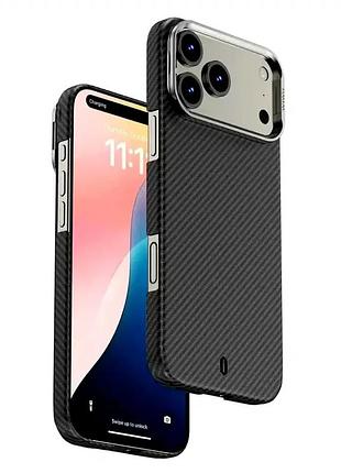 Чехол aramid air case magsafe для iphone 16 pro черный полиуретановая накладка для защиты от ударов и царапин