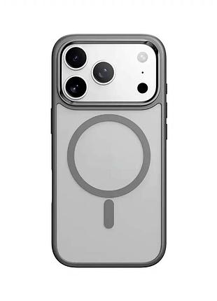 Чехол противоударный для iphone 17 tpu серый с magsafe защита от ударов и царапин