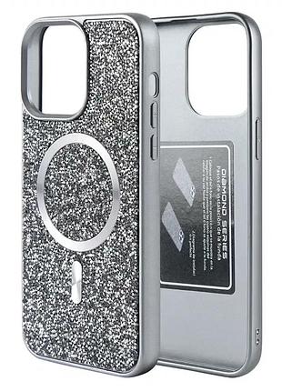 Чехол силиконовый для iphone 16 magsafe защита от падений цвет titanium gray