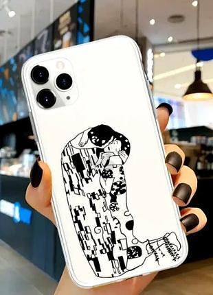 Чехол противоударный для iphone 12 pro силиконовый с геометрическим рисунком сердце защита от ударов