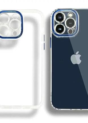 Чехол противоударный для iphone 14 plus силиконовый защита от ударов синий tpu