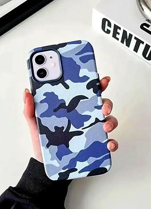 Протиударний чохол для iphone 12 pro max шкіряний із захистом від ударів magsafe синій
