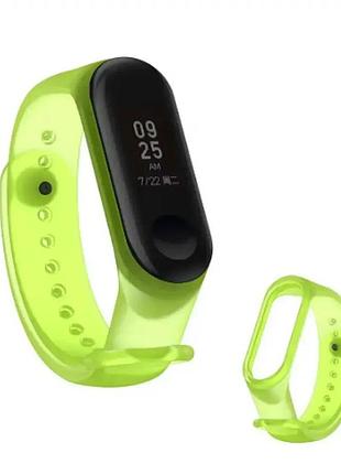 Ремешок candy для фитнеса и активного отдыха совместим с xiaomi mi band 5 6 силиконовый зеленый