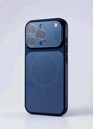 Чохол ag glass case з magsafe для iphone 16 pro max захисний поліуретановий синій для надійного захисту пристрою