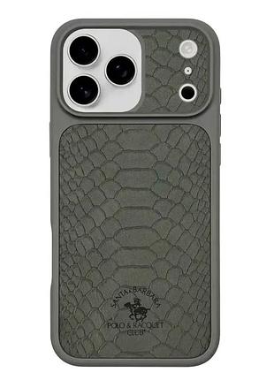 Чехол противоударный для iphone 17 pro gray кожаный защита от повреждений и ударов