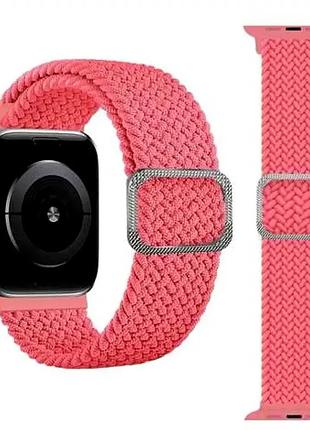 Ремешок braided для apple watch 38 40 41 мм эластичные волокна для спорта повседневного использования розовый