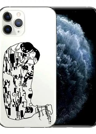 Чохол силіконовий для iphone 13 протиударний із геометричним малюнком серця захист від ударів