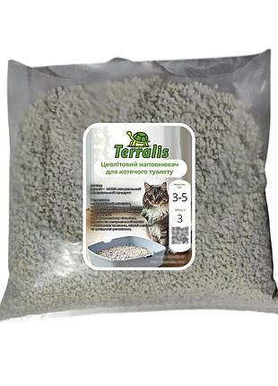 Цеолитовый наполнитель для кошачьего туалета terralis 3-5 мм 3 л