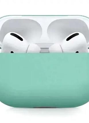 Чехол силиконовый для airpods pro 2 защита от ударов пыли легкий удобный mint green