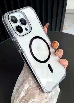 Чохол силіконовий для iphone 16 pro max чорний захист від ударів із підтримкою magsafe