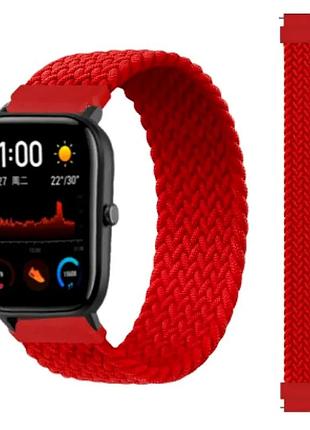 Ремешок nylon loop универсальный для фитнеса amazfit stratos huawei gt2 samsung galaxy watch 22 мм красный