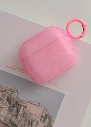 Чехол силиконовый для airpods защита от ударов легкий доступ кольцо pink