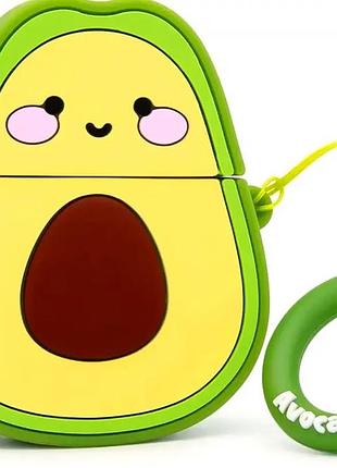 Чехол силиконовый для airpods защита от ударов и царапин emoji avocado girl
