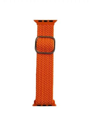 Ремешок braided для apple watch 42 44 45 49 мм удобный прочный для спорта повседневного использования оранжевый