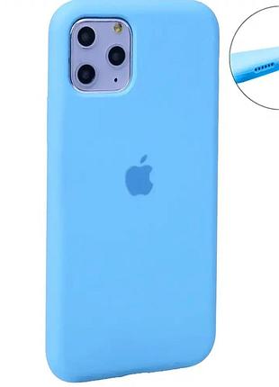 Чохол силіконовий для iphone 11 pro захист від ударів із мікрофіброю всередині синій
