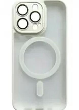 Чехол противоударный для iphone 13 pro силиконовый с magsafe защита от падений белый
