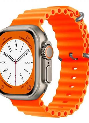 Ремешок ocean band для apple watch 42 44 45 49 мм прочный удобный для спорта оранжевый