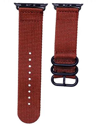 Ремешок buckle nylon для apple watch 42 44 45 49 мм легкий дышащий коричневый