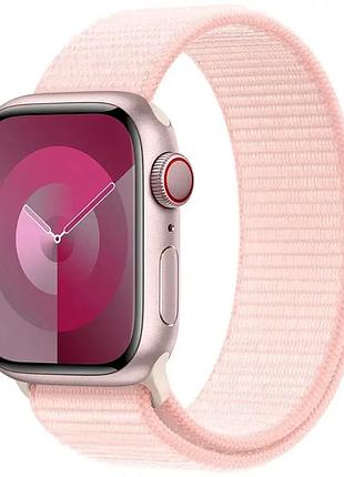 Ремешок nylon loop для apple watch 38 40 41 мм легкий воздухопроницаемый для спорта повседневного использования розовый
