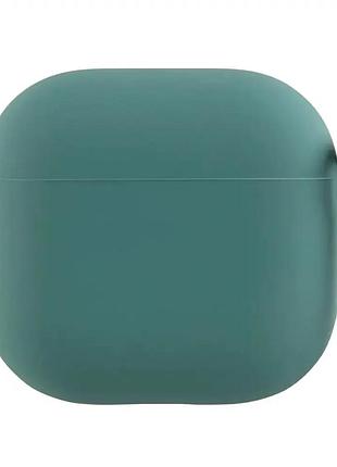 Чехол противоударный для airpods 4 защита от ударов и грязи микрофибра pine green