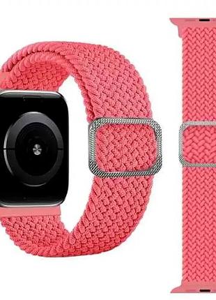 Ремешок плетений для apple watch 42 44 45 49 мм для спорта и активного отдыха с вентиляцией розевый