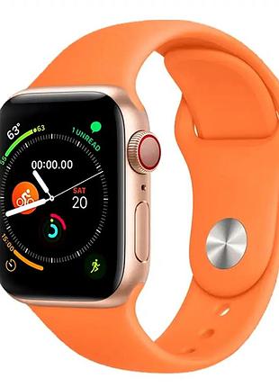 Ремешок sport band силиконовый для спорта и активного отдыха apple watch 42 44 45 49 мм цвет папайя