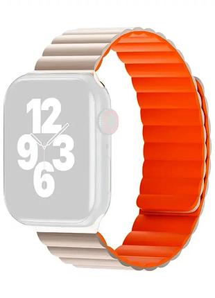 Ремешок силиконовый для apple watch 42 44 45 49 мм для спорта легкий оранжевый