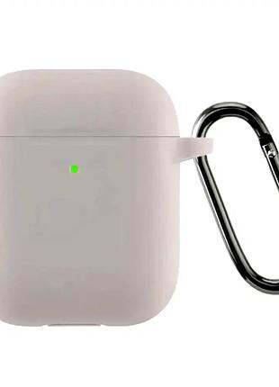 Чехол противоударный для airpods 1 2 микрофибра защита от ударов каменный